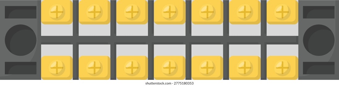 Electrical Terminal Block Flat Illustration. Clean Icon Design Element Isolated on White Background