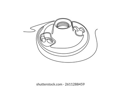 Electrical terminal concept. Single line draw design. Vector graphic illustration