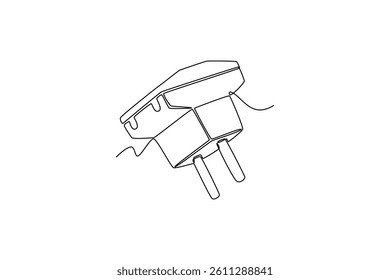 Electrical terminal concept. Single line draw design. Vector graphic illustration
