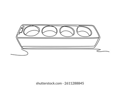 Electrical terminal concept. Single line draw design. Vector graphic illustration