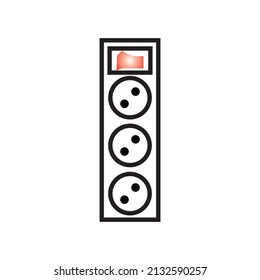 icono de enchufe de terminal eléctrico aislado en fondo blanco