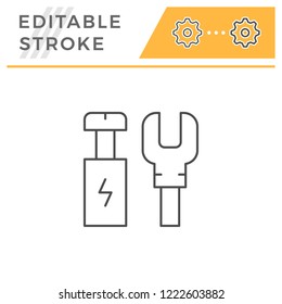 Electrical terminals line icon