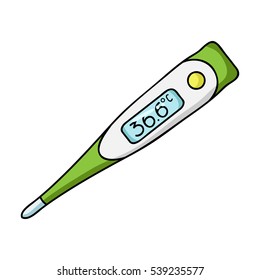 Electrical thermometer icon in cartoon style isolated on white background. stock vector illustration.