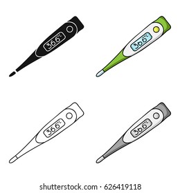 Electrical thermometer icon in cartoon style isolated on white background. Baby born symbol stock vector illustration.
