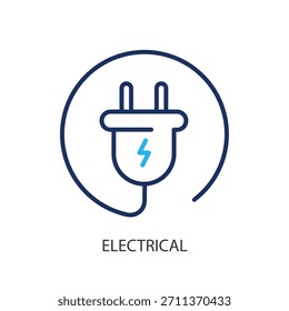 Iconos eléctricos de línea delgada. Ilustración vectorial original.