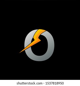 Electrical Thunder Bolt Letter O logo icon. Creative abstract techno design concept letter O with thunder element for technology business.