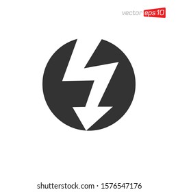 Electrical Thunder Icon Design Vector