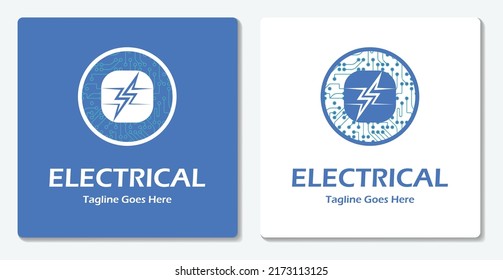 Electrical Thunder Logo Icon Vector Flat Design