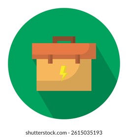 Electrical toolbox flat icon, service and repair electrical toolkit flat icon vector design illustration.  - Powered by Shutterstock - Get 15% off with code: PIKWIZARD15