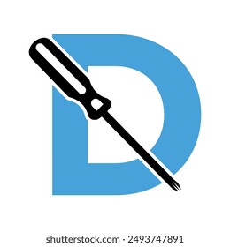 Electrical tools Logo combine with letter D vector template