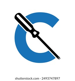 Electrical tools Logo combine with letter C vector template