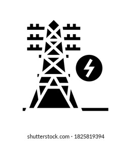 electrical tower glyph icon vector. electrical tower sign. isolated contour symbol black illustration