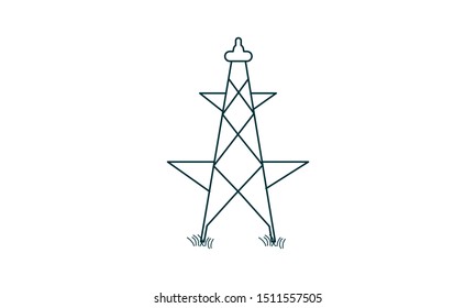 Electrical tower icon representing power supply and energy transmission