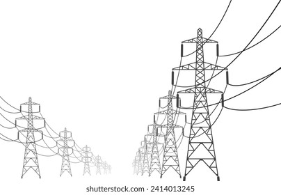 Electrical Towers Silhouette, vector illustration isolated, eps