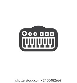 Electrical toy piano vector icon. filled flat sign for mobile concept and web design. Piano toy keyboard glyph icon. Synthesizer symbol, logo illustration. Vector graphics