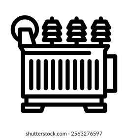 electrical transformer industry line icon vector. electrical transformer industry sign. isolated contour symbol black illustration