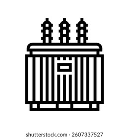 electrical transformer industry line icon vector. electrical transformer industry sign. isolated contour symbol black illustration
