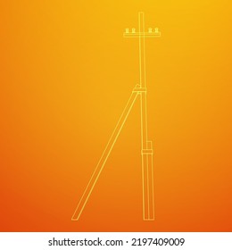 Electrical transmission tower pylon. Wireframe low poly mesh vector illustration