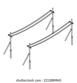 Electrical transmission tower pylon. Wireframe low poly mesh vector illustration