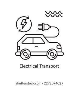 Electrical Transport Vector Outline Icon Design illustration. Ecology Symbol on White background EPS 10 File