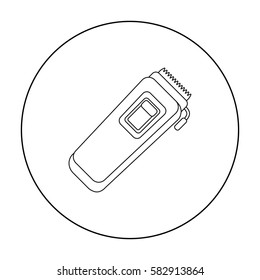 Electrical trimmer icon in outline style isolated on white background. Hairdressery symbol stock vector illustration.