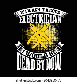 Electrical typography t shirt design 