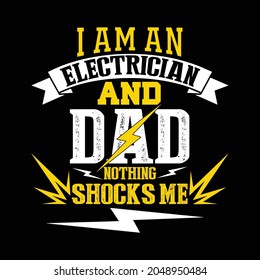 Electrical typography t shirt design 