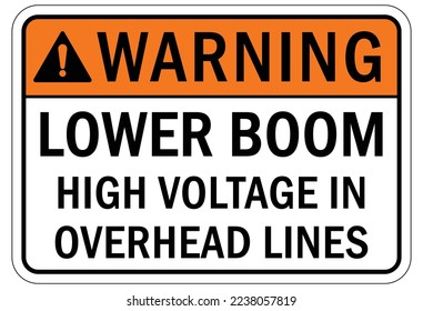 Electrical utility warning sign and labels