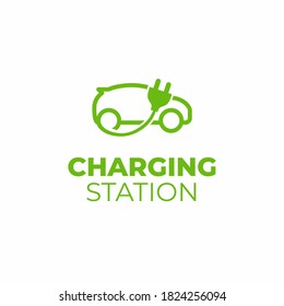 Electrical vehicle charging station symbol icon. Electric car logo sign button. Eco transport. Car energy power charge.