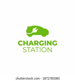 Electrical Vehicle Charging Station Symbol Icon. Electric Car Logo Sign Button. Eco Transport. Car Energy Power Charge.