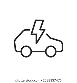 Electrical vehicle thin line icons. Perfect pixel on transparent background