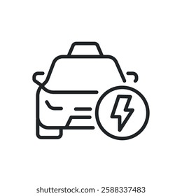 Electrical vehicle thin line icons. Perfect pixel on transparent background