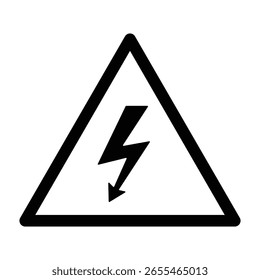 Electrical voltage marking glyph icon. Vector pictograms warning tagout, black sign silhouette illustration.