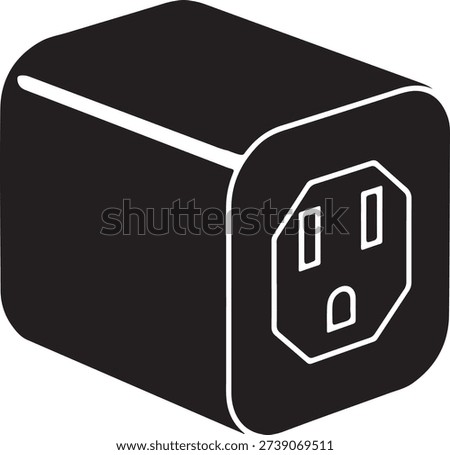 Electrical wall plug adapter silhouette