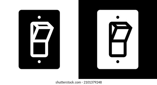 Electrical Wall Switch. Icon In White And Black Version.