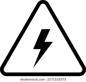 Electrical warning sign . Electric shock hazard icon . Vector illustration