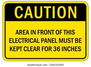 Das elektrische Warnschild und die Etikettenfläche vor dieser elektrischen Tafel müssen klar sein