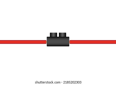 Electrical wire connector isolated on white, 3d vector illustration