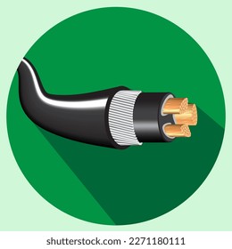 electrical wire logo on green circle background For making logos, signs, symbols, etc.