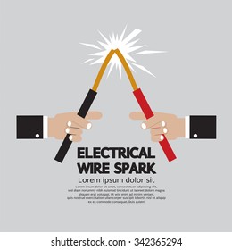 Electrical Wire Spark Vector Illustration