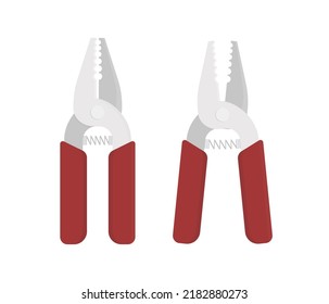 Electrical wire stripping illustration vector flat design isolated. Cable stripper vector.