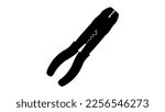 Electrical wire stripping and terminal crimping pliers silhouette	