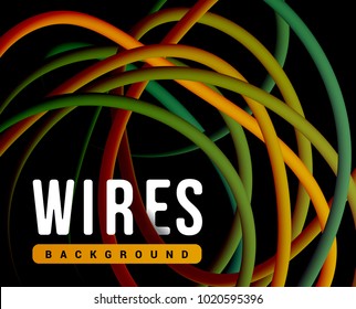 Electrical wires of different colors. Vector illustrtation