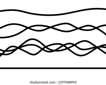 Electrical wires isolated on white background. Vector illustration. Eps 10.