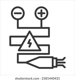 Electrical Wiring Icon Vector Illustration Outline