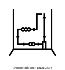 vector de icono de línea de cableado eléctrico. señal de cableado eléctrico. símbolo de contorno aislado ilustración negra