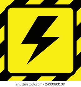 electrical yellow line black stripe caution tapes danger warning ribbons. construction sites, banner traffic sign symbol logo design for web mobile isolated white background illustration.