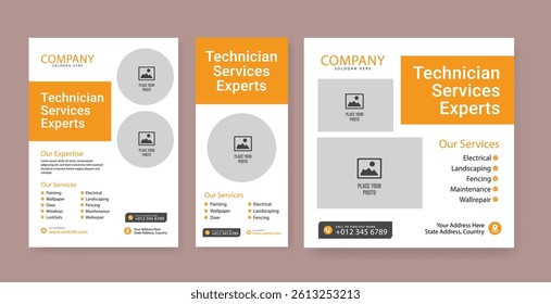 Electrician abstract banner template, electrical service job advertisement, wireman rectangle size ad, electricity plug flyer leaflet concept	