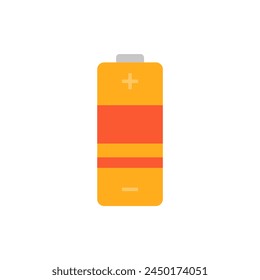 Electrician alkaline battery. Electrician tools, electrician equipment flat vector illustration