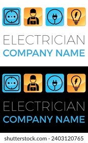 conjunto de botones electricistas - logotipo, diseño de marca